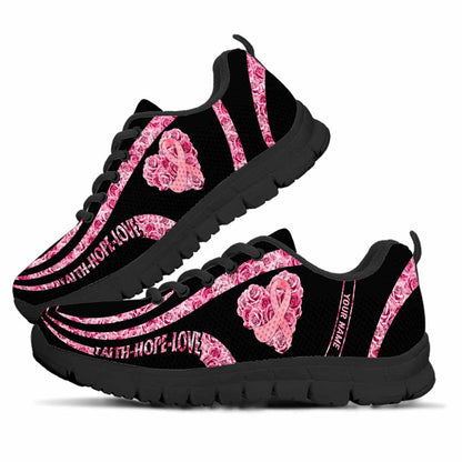 Faith Hope Love - Breast Cancer Awareness Personalized Sneakers