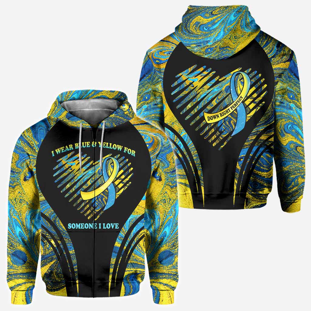 I Wear Blue And Yellow - Down Syndrome Awareness Personalized All Over T-shirt and Hoodie