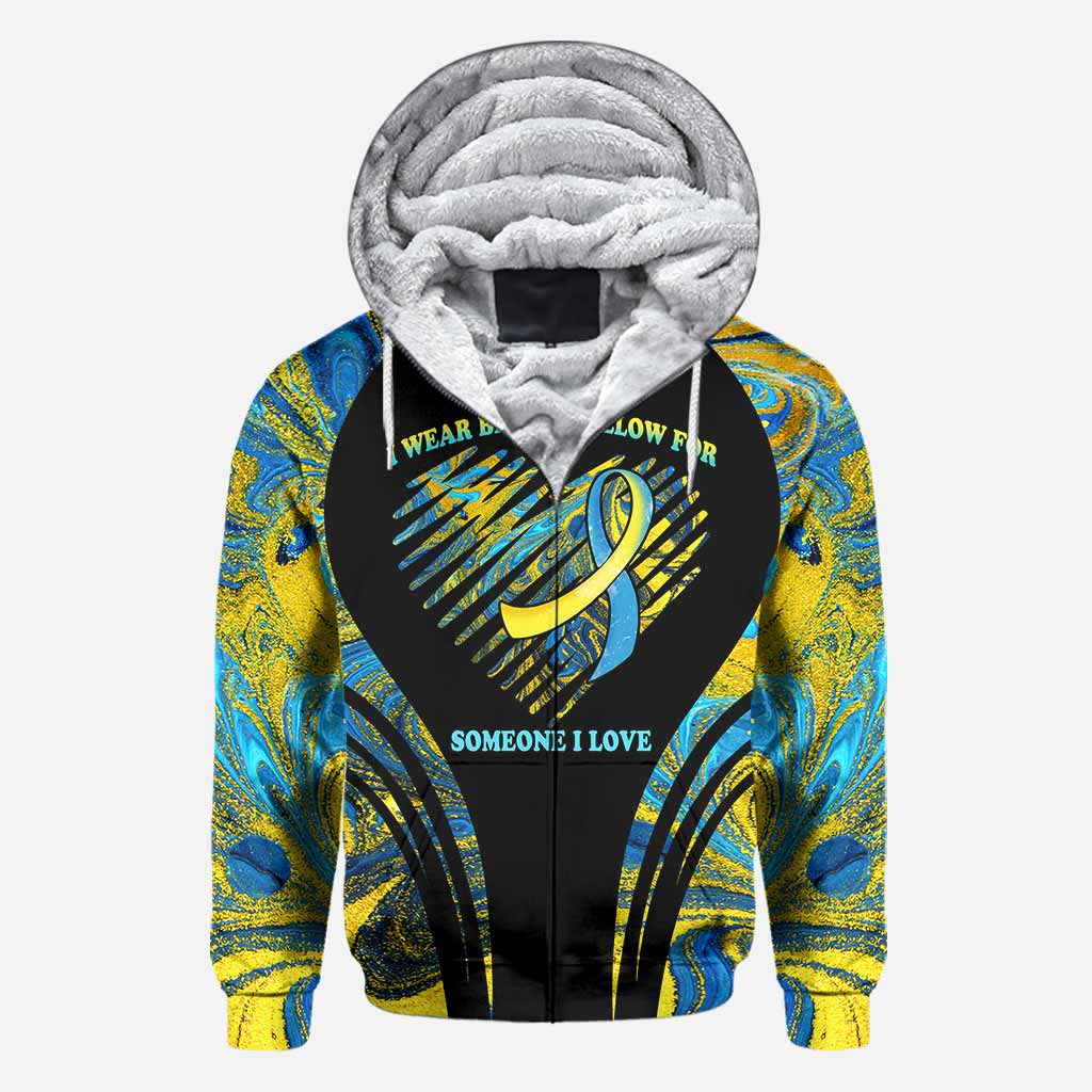 I Wear Blue And Yellow - Down Syndrome Awareness Personalized All Over T-shirt and Hoodie