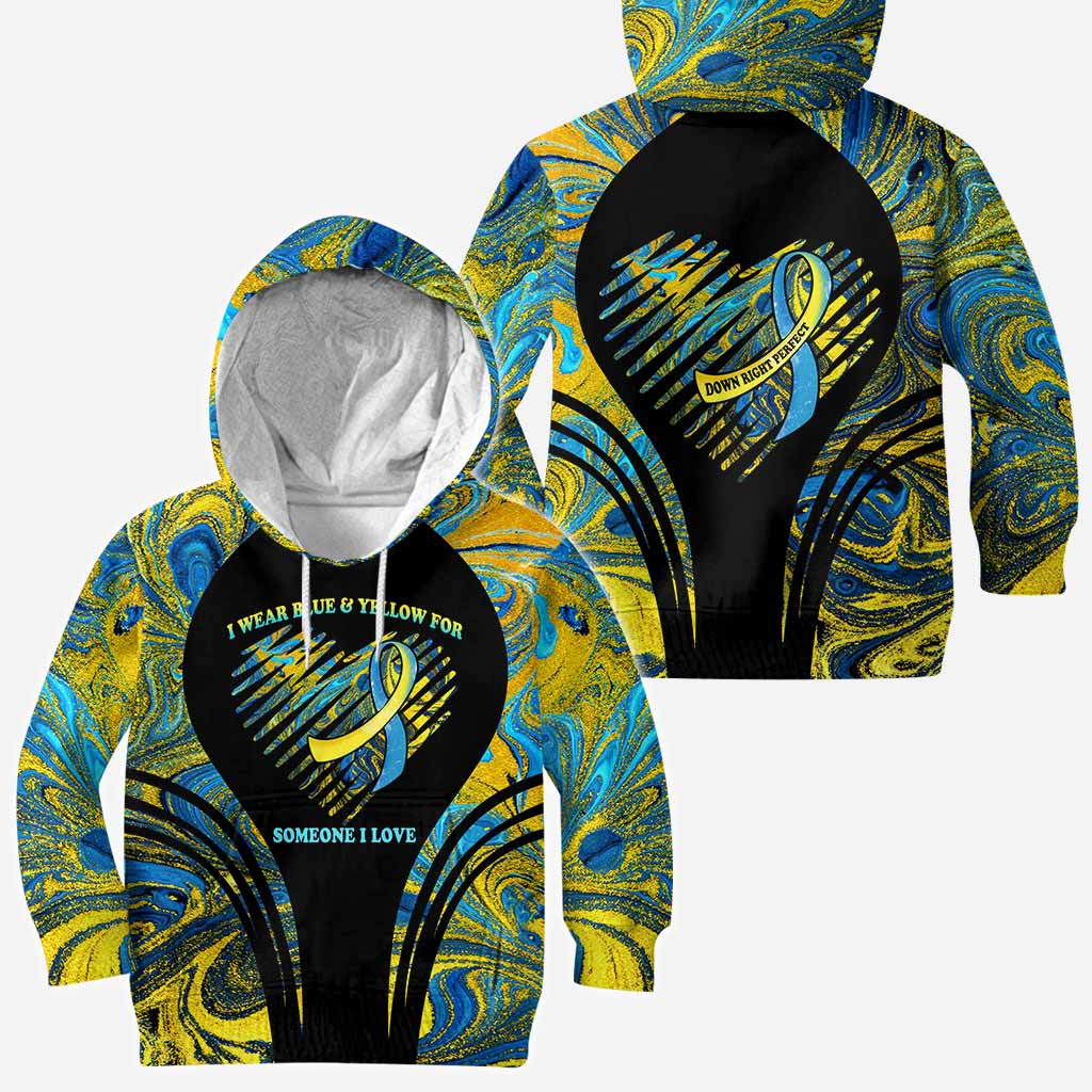 I Wear Blue And Yellow - Down Syndrome Awareness Personalized All Over T-shirt and Hoodie