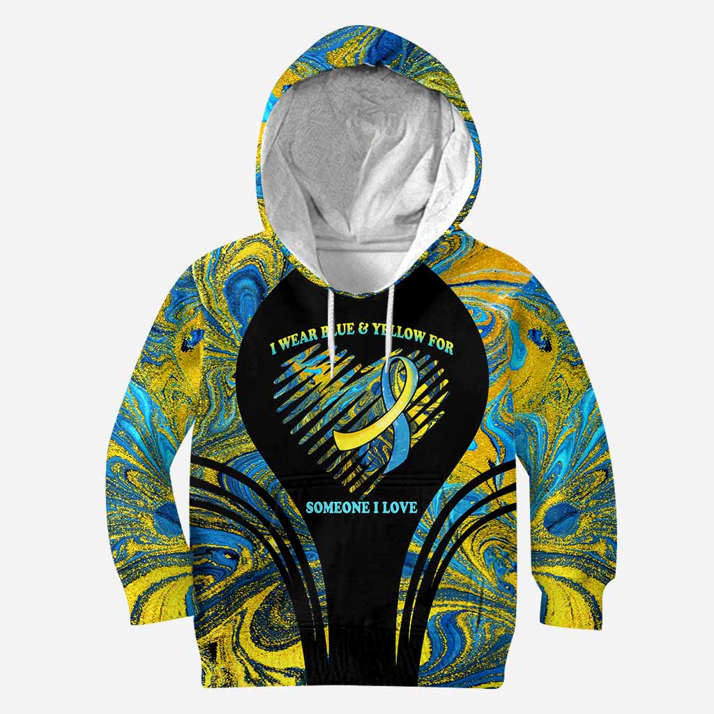 I Wear Blue And Yellow - Down Syndrome Awareness Personalized All Over T-shirt and Hoodie