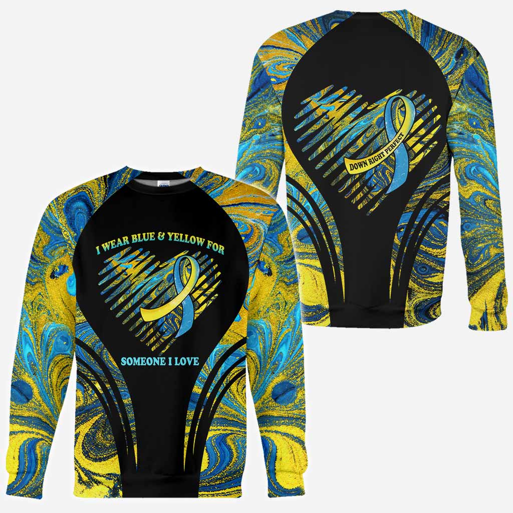 I Wear Blue And Yellow - Down Syndrome Awareness Personalized All Over T-shirt and Hoodie