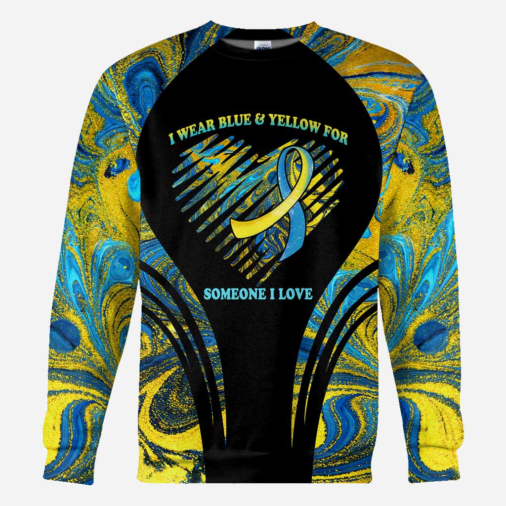 I Wear Blue And Yellow - Down Syndrome Awareness Personalized All Over T-shirt and Hoodie