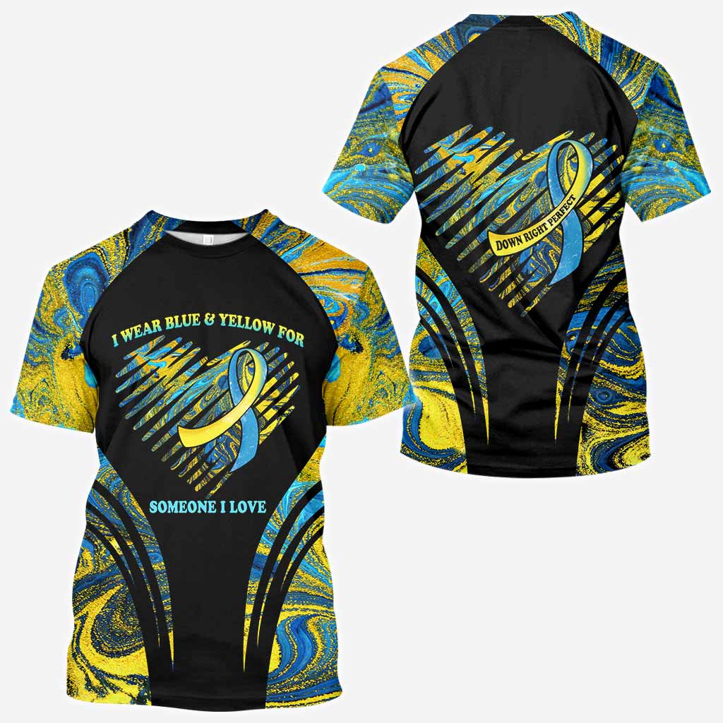 I Wear Blue And Yellow - Down Syndrome Awareness Personalized All Over T-shirt and Hoodie