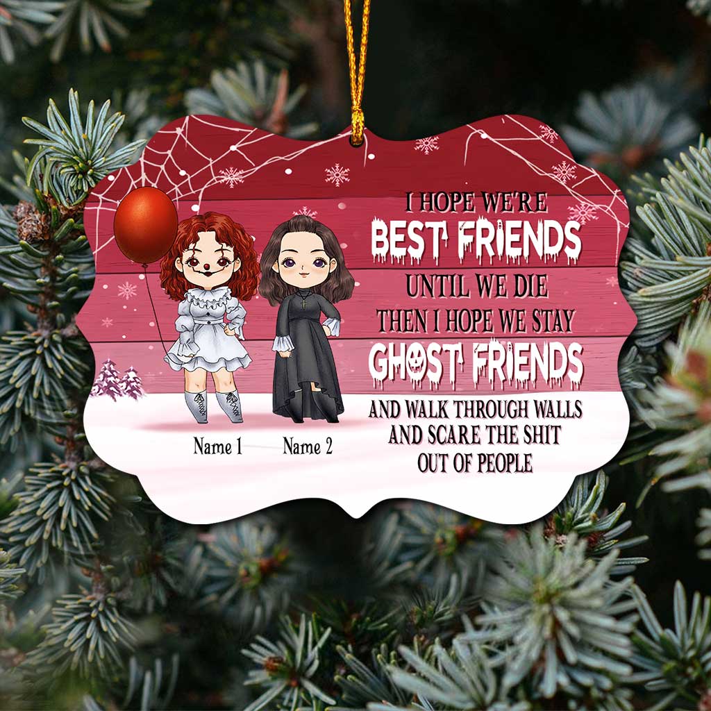 Ghost Sisters - Personalized Christmas Bestie Ornament (Printed On Both Sides)