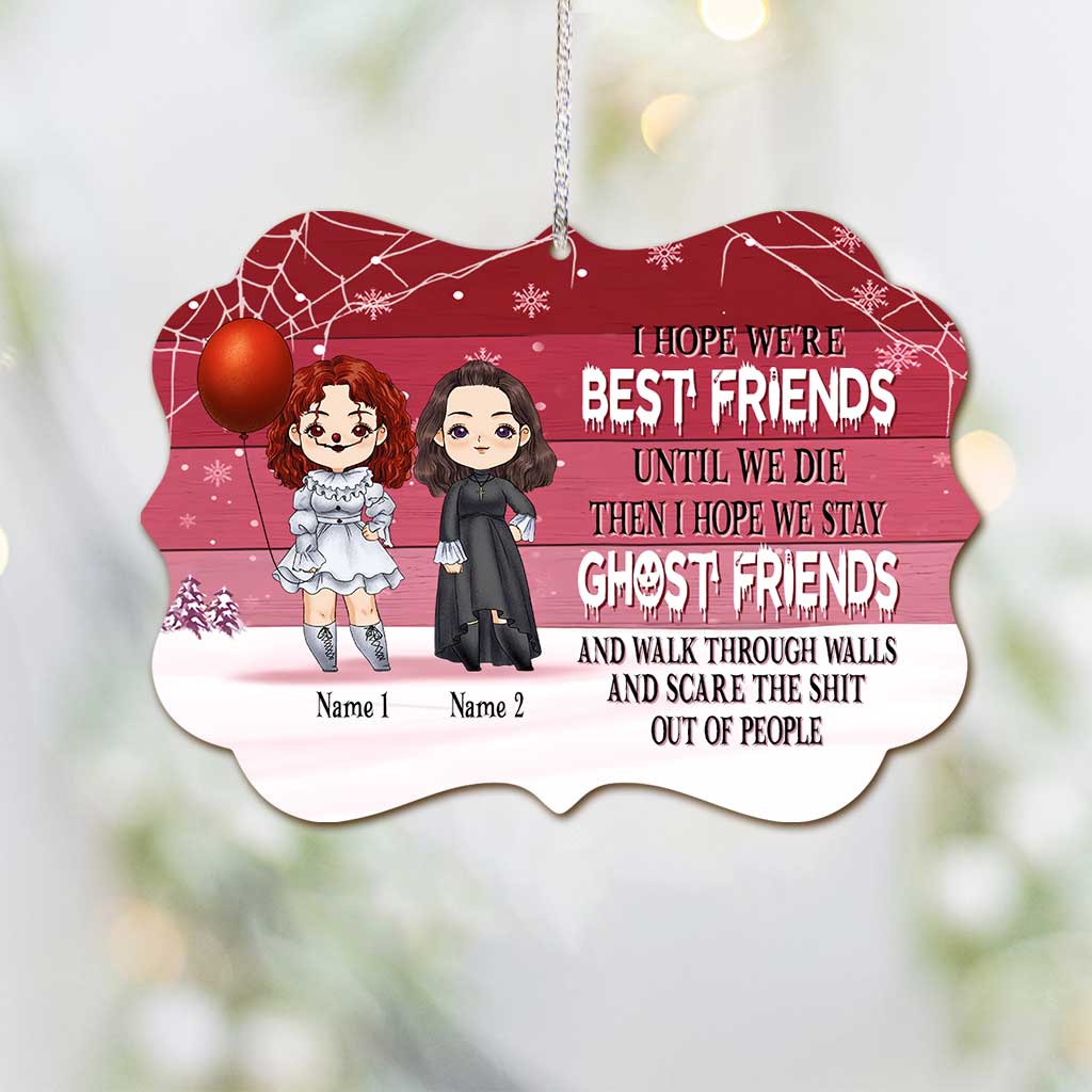 Ghost Sisters - Personalized Christmas Bestie Ornament (Printed On Both Sides)