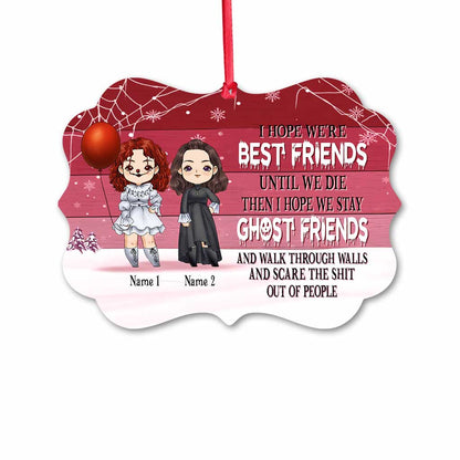 Ghost Sisters - Personalized Christmas Bestie Ornament (Printed On Both Sides)