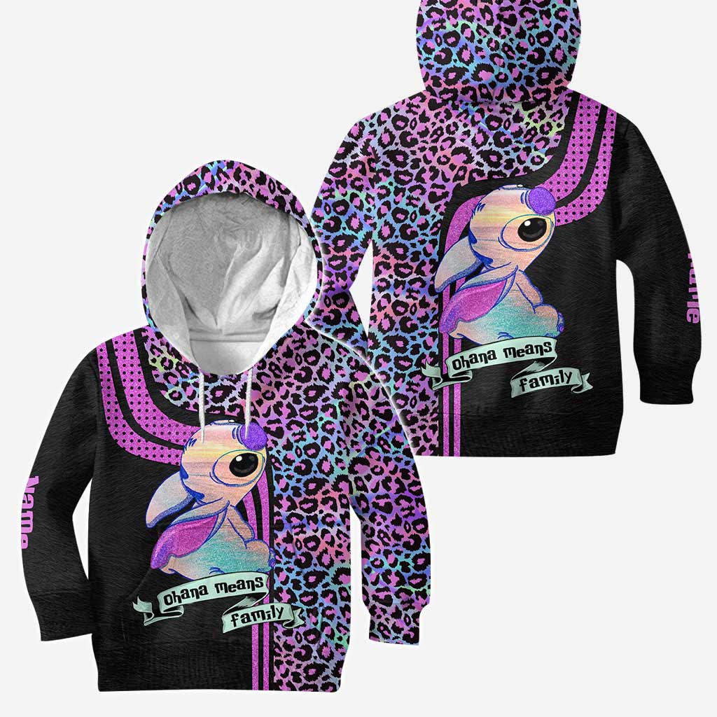 Ohana Means Family Hologram - Personalized Hoodie and Leggings