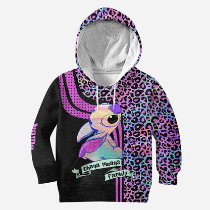 Ohana Means Family Hologram - Personalized Hoodie and Leggings