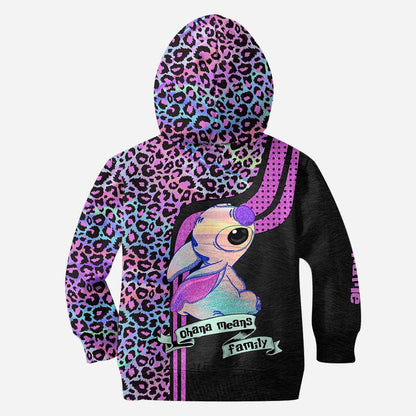 Ohana Means Family Hologram - Personalized Hoodie and Leggings