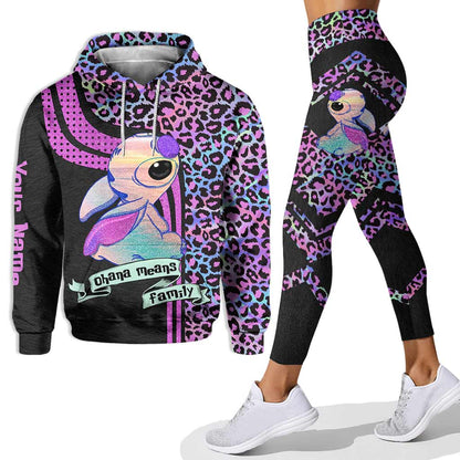 Ohana Means Family Hologram - Personalized Hoodie and Leggings