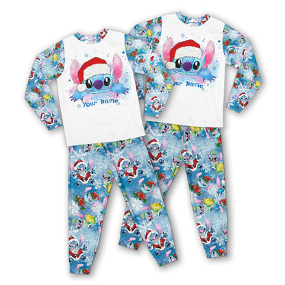 Ohana Snowy - Personalized Christmas Ohana Pajamas Set