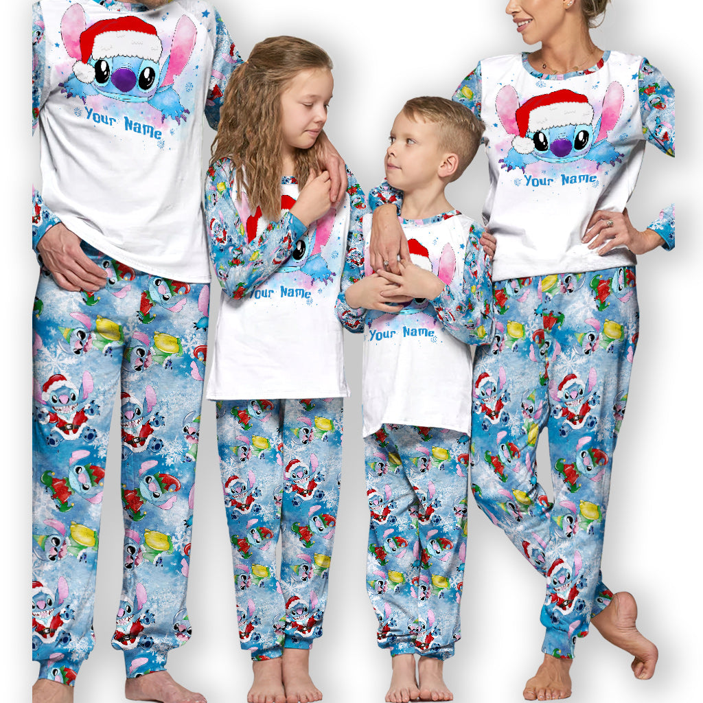 Ohana Snowy - Personalized Christmas Ohana Pajamas Set