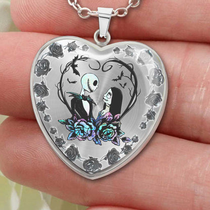 To My Wife - Personalized Couple Nightmare Heart Pendant Necklace