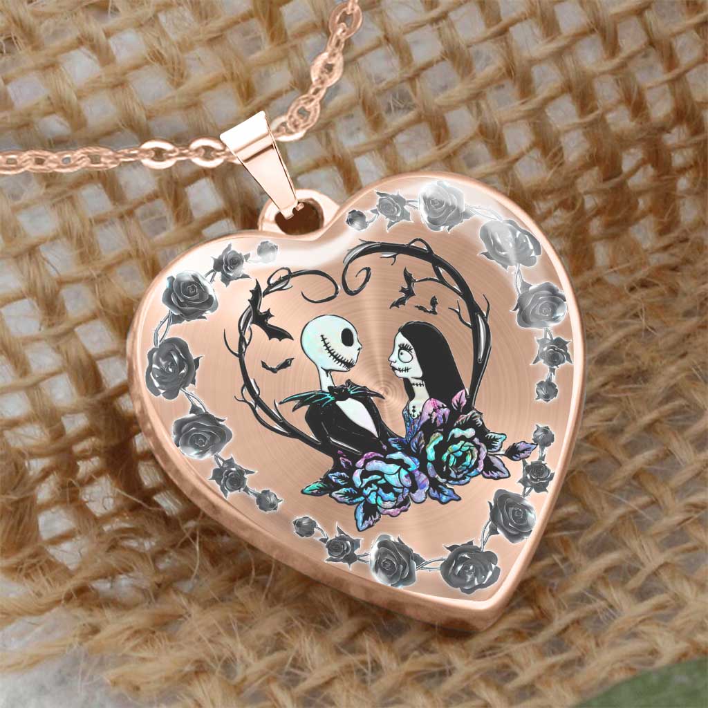 To My Wife - Personalized Couple Nightmare Heart Pendant Necklace