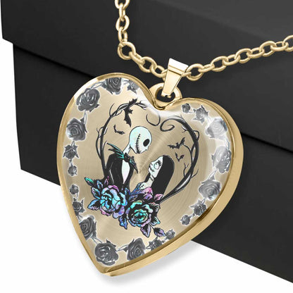 To My Wife - Personalized Couple Nightmare Heart Pendant Necklace