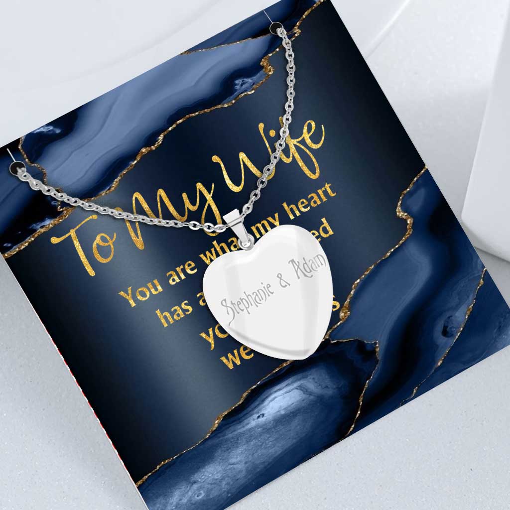 To My Wife - Personalized Couple Nightmare Heart Pendant Necklace