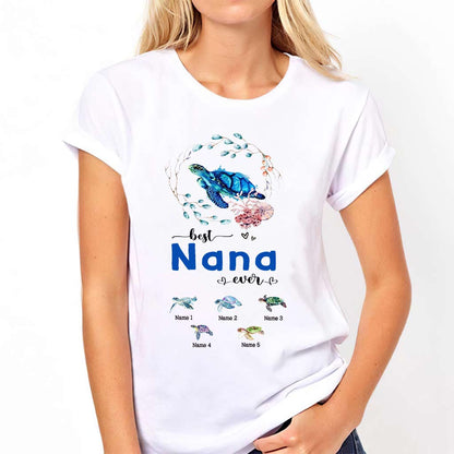 Best Nana Ever - Personalized Mother's Day Turtle T-shirt and Hoodie