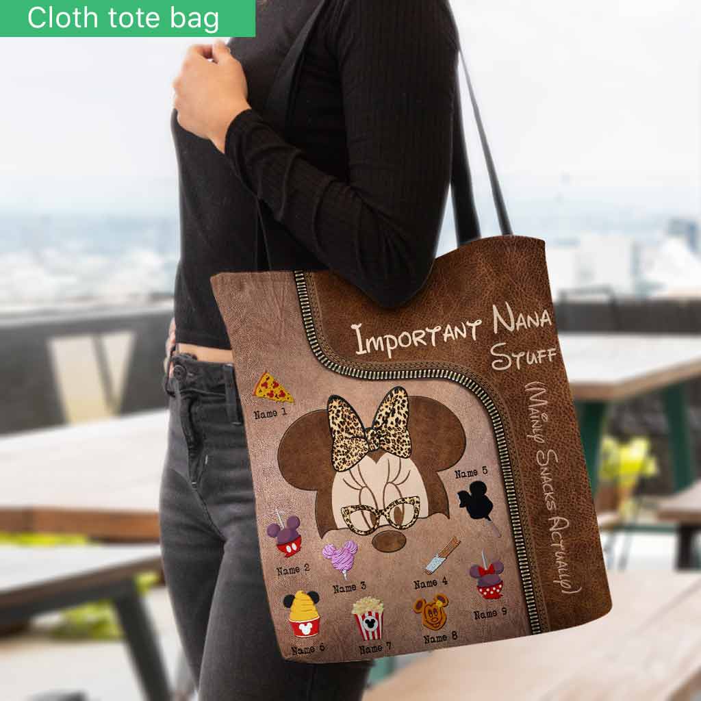 Important Nana Stuff - Personalized Grandma Tote Bag