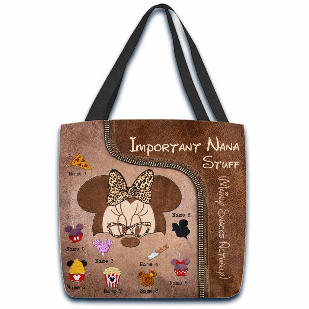 Important Nana Stuff - Personalized Grandma Tote Bag