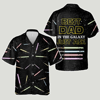 Best Dad In The Galaxy - Personalized Father's Day Hawaiian Shirt