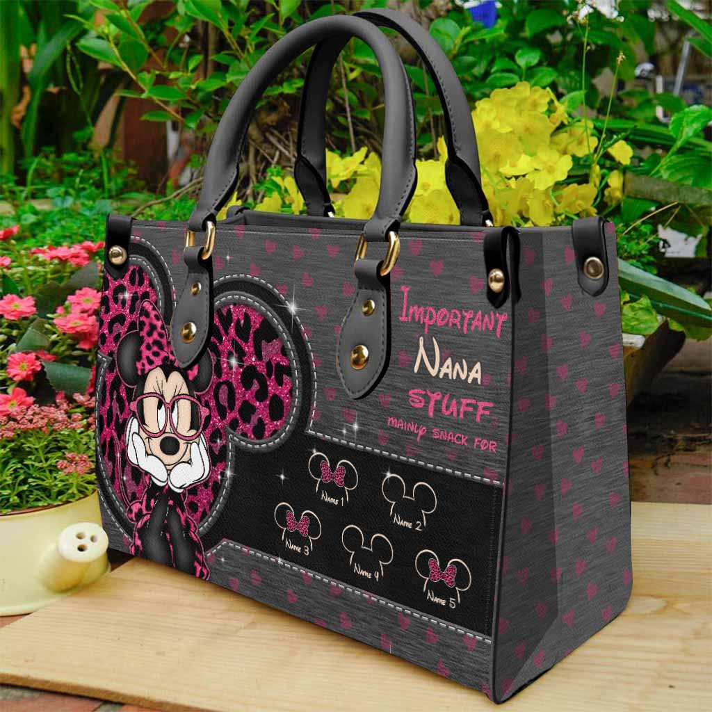 Important Grandma Stuff - Personalized Leather Handbag
