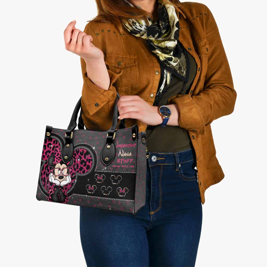 Important Grandma Stuff - Personalized Leather Handbag