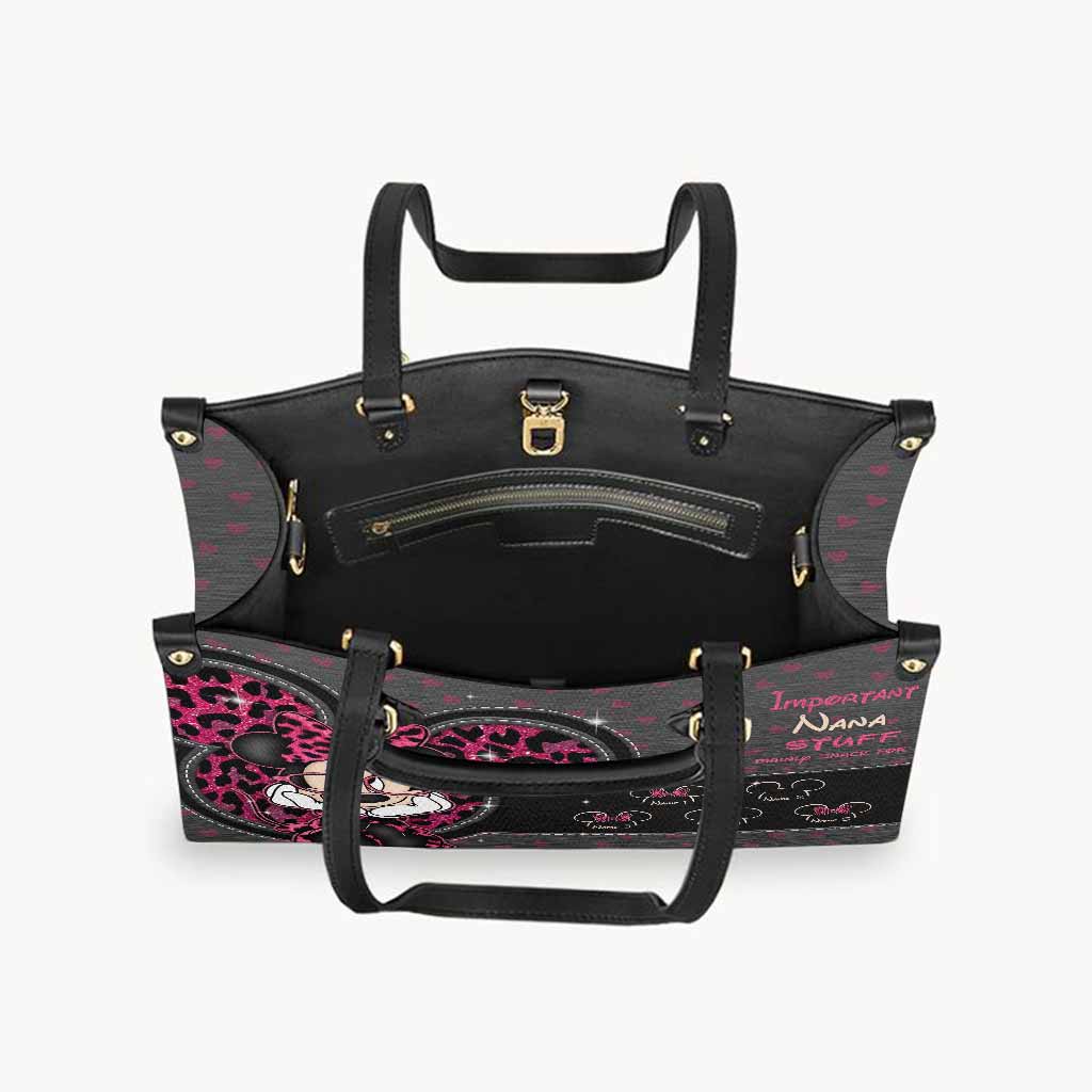 Important Grandma Stuff - Personalized Leather Handbag