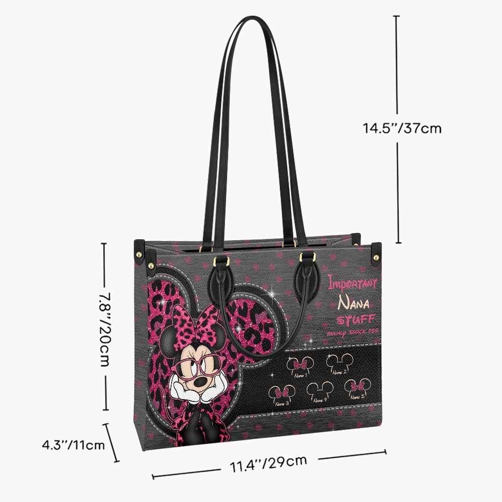 Important Grandma Stuff - Personalized Leather Handbag