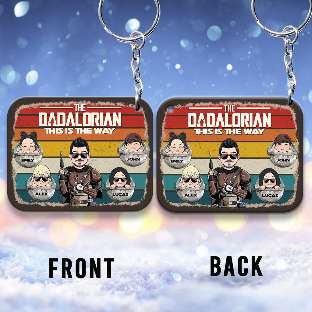 Dadalorian - Personalized The Force Keychain (Printed On Both Sides)