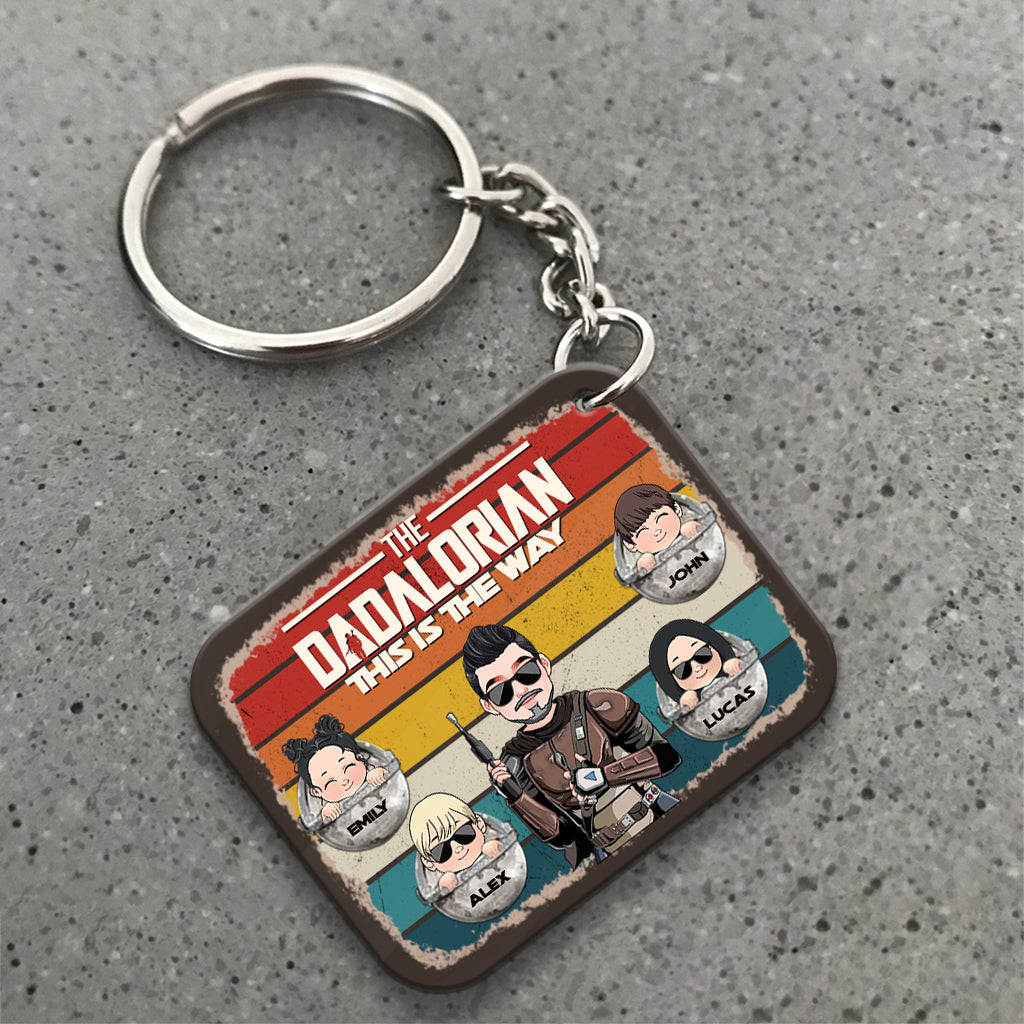 Dadalorian - Personalized The Force Keychain (Printed On Both Sides)