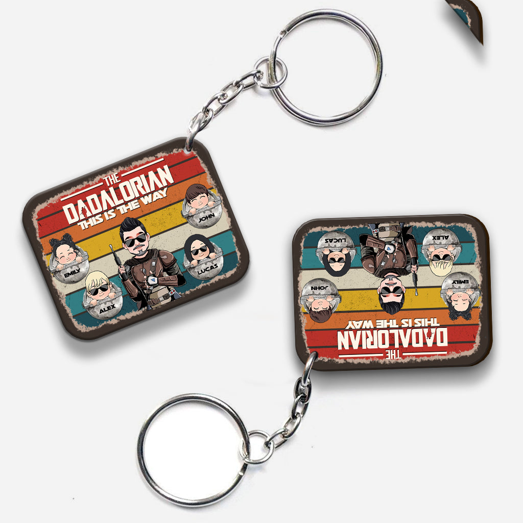 Dadalorian - Personalized The Force Keychain (Printed On Both Sides)