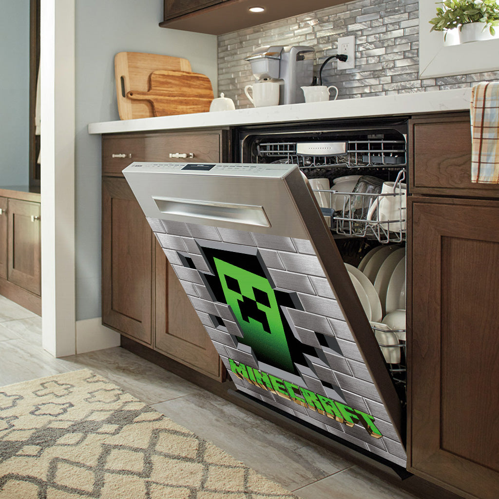 Peeking Craftman Block World Dishwasher Cover