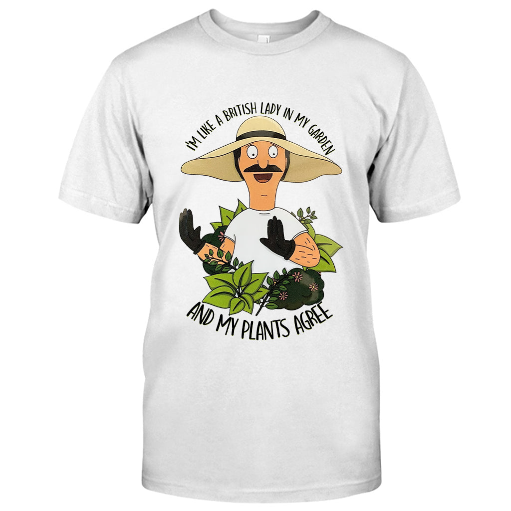 British Lady in Garden T-shirt and Hoodie