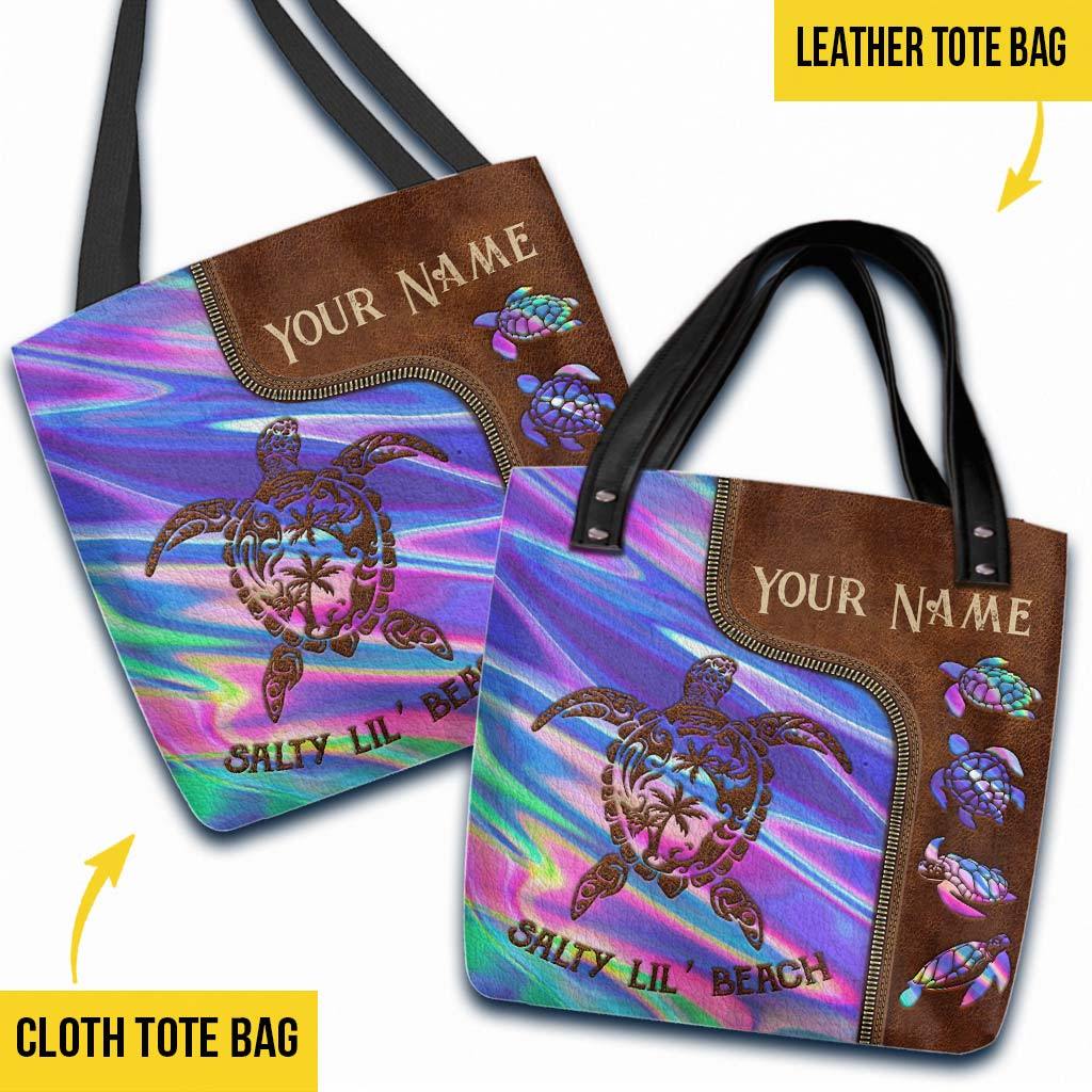 Salty Lil Beach - Turtle Personalized  Tote Bag