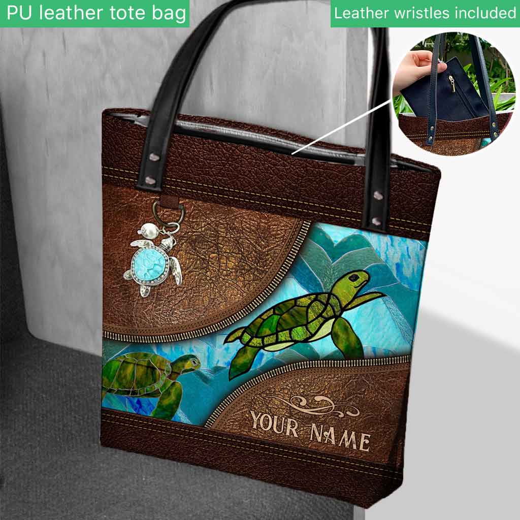 Go With The FLow - Turtle Personalized  Tote Bag