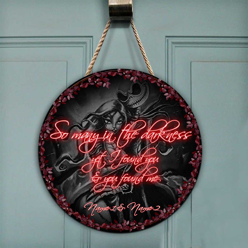 So Many In The Darkness - Personalized Couple Nightmare Round Wood Sign