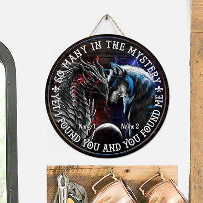 So Many In The Mistery - Dragon Personalized Round Wood Sign