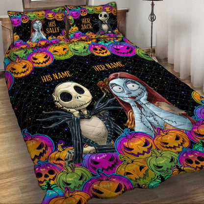 Pumpkin King & Nightmare Queen - Personalized Nightmare Quilt Set