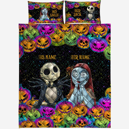 Pumpkin King & Nightmare Queen - Personalized Nightmare Quilt Set