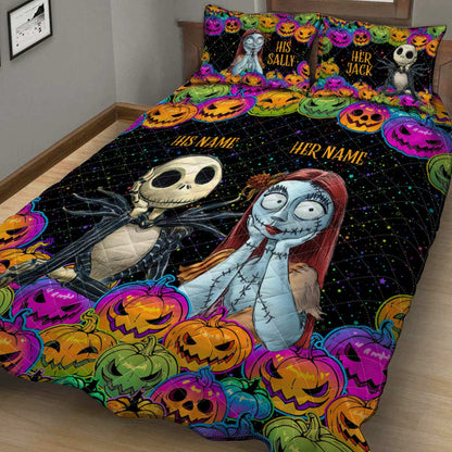 Pumpkin King & Nightmare Queen - Personalized Nightmare Quilt Set