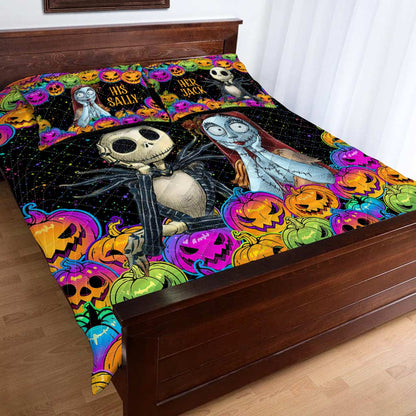 Pumpkin King & Nightmare Queen - Personalized Nightmare Quilt Set