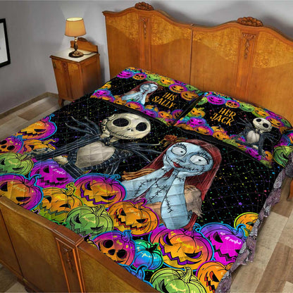 Pumpkin King & Nightmare Queen - Personalized Nightmare Quilt Set