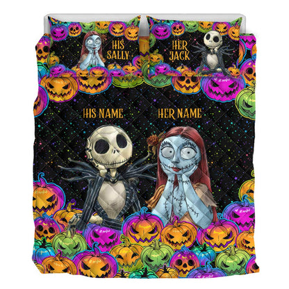 Pumpkin King & Nightmare Queen - Personalized Nightmare Quilt Set