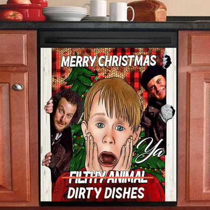 Merry Christmas Ya Filthy Animal Dirty Dishes - Christmas Dishwasher Cover