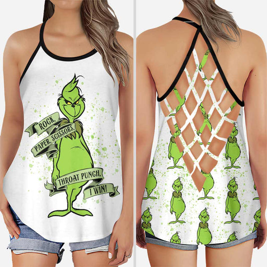 Rock Paper Scissors I Win - Cross Tank Top