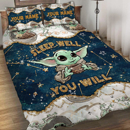 The Child Sleep Well You Will - Personalized The Force Quilt Set