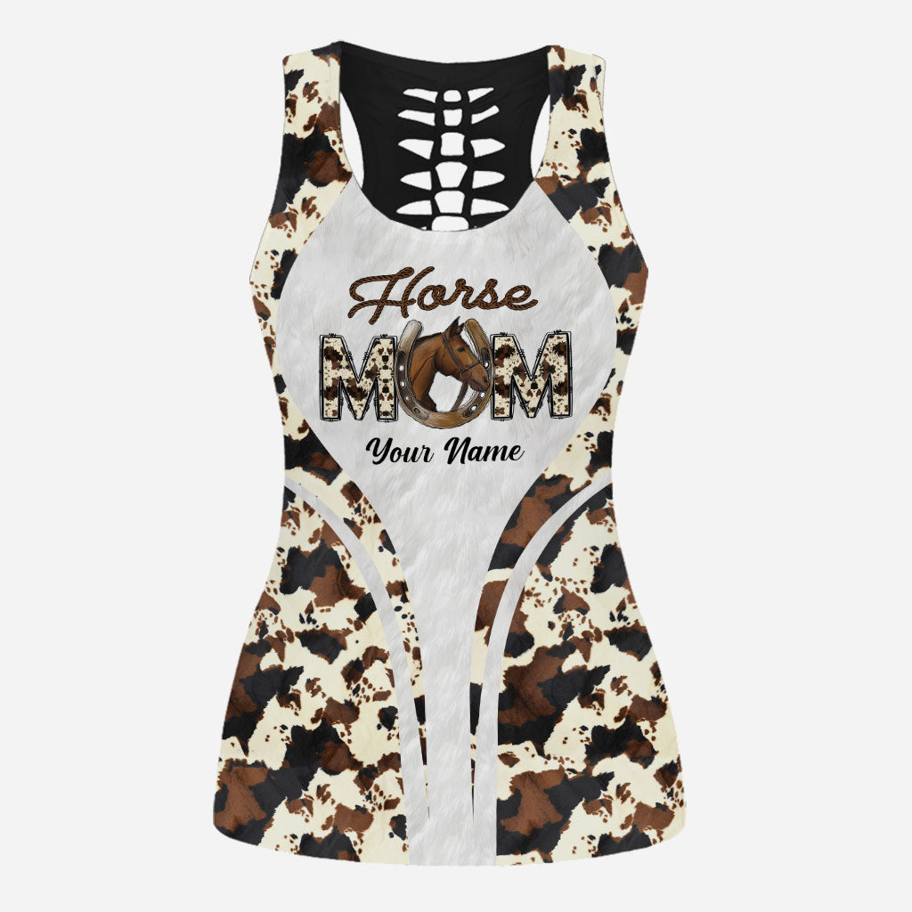 Horse Mom - Personalized Horse Hollow Tank Top and Leggings