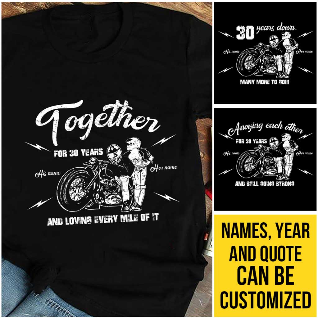 Loving Every Mile Of It Motorcycle Couple - Personalized Biker T-shirt and Hoodie