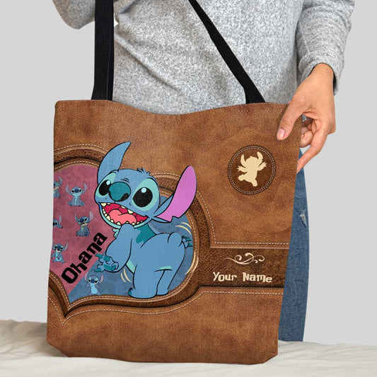 Ohana Pink Blue - Personalized Tote Bag